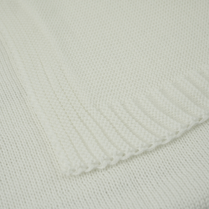 BLANKET / white S - thin knitted panel
