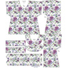 KIMONO BLOUSE - WATER-COLOR FLOWERS pat. 3 - sewing set L-XL