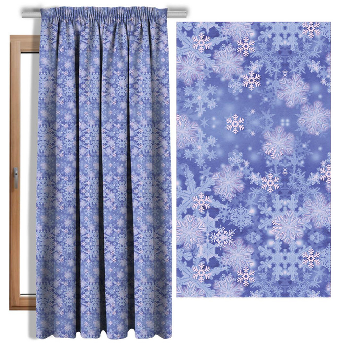SNOWFLAKES (Very Peri) - Cotton woven fabric