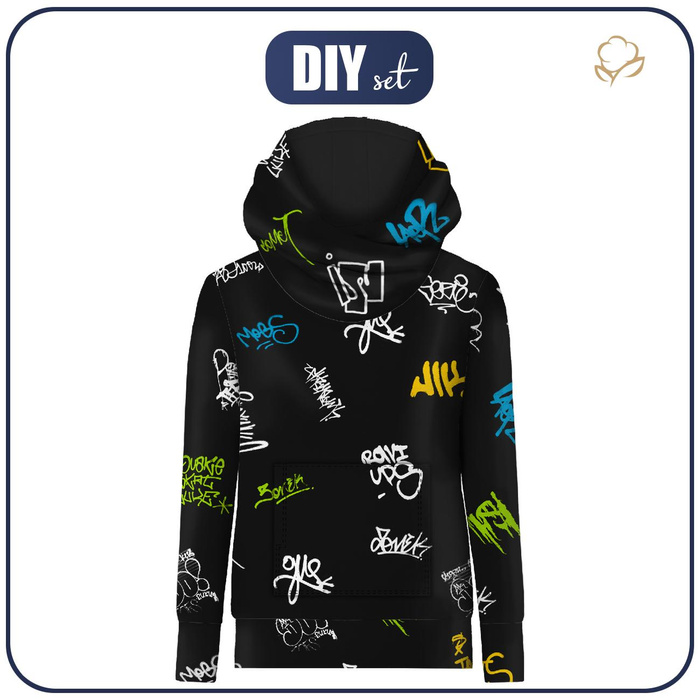 UNISEX HOODIE (HYDRA) - GRAFFITI - sewing set (134/140)