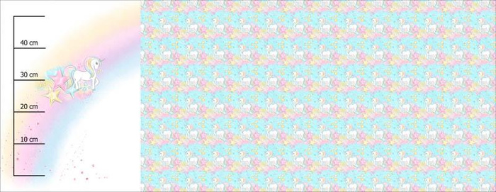 EINHORN UND STERNE (WUNDERLAND) - panoramisches Paneel (60cm x 155cm)