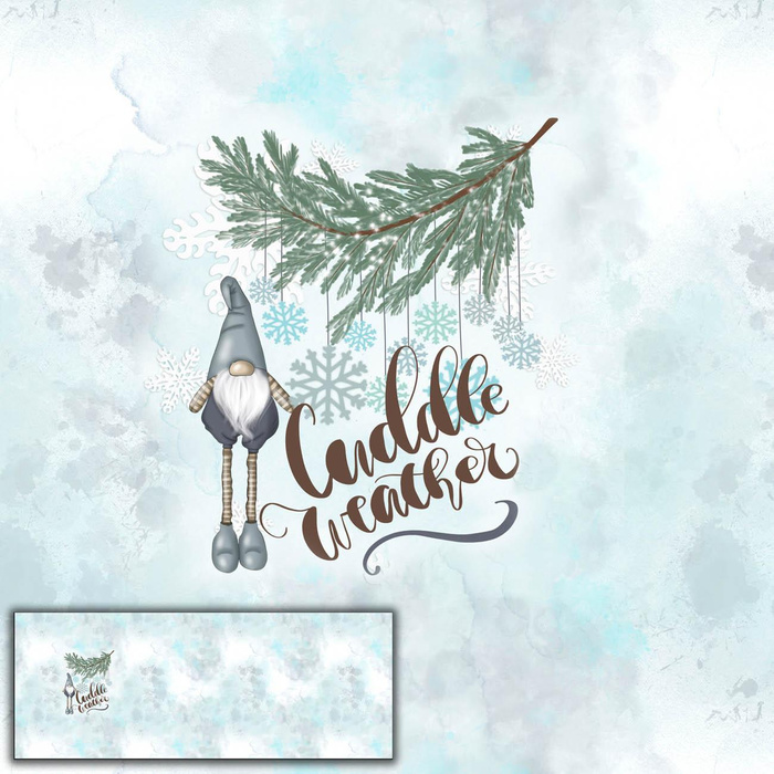 CUDDLE WEATHER (ZIMA VE MĚSTĚ) - panel (60cm x 155cm) teplákovina