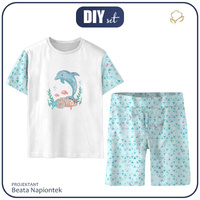 KINDERPYJAMA "ADA" - DELFIN / DREIECKE - Nähset