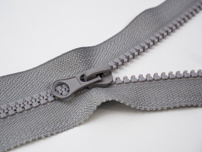 Kostěný zip 50cm dělitelný (Z)- šedý