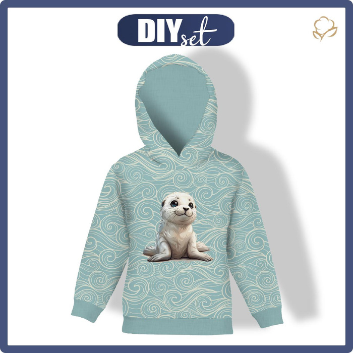 KINDER HOODIE (ALEX) - SWEET SEAL - Sommersweat (158/164)