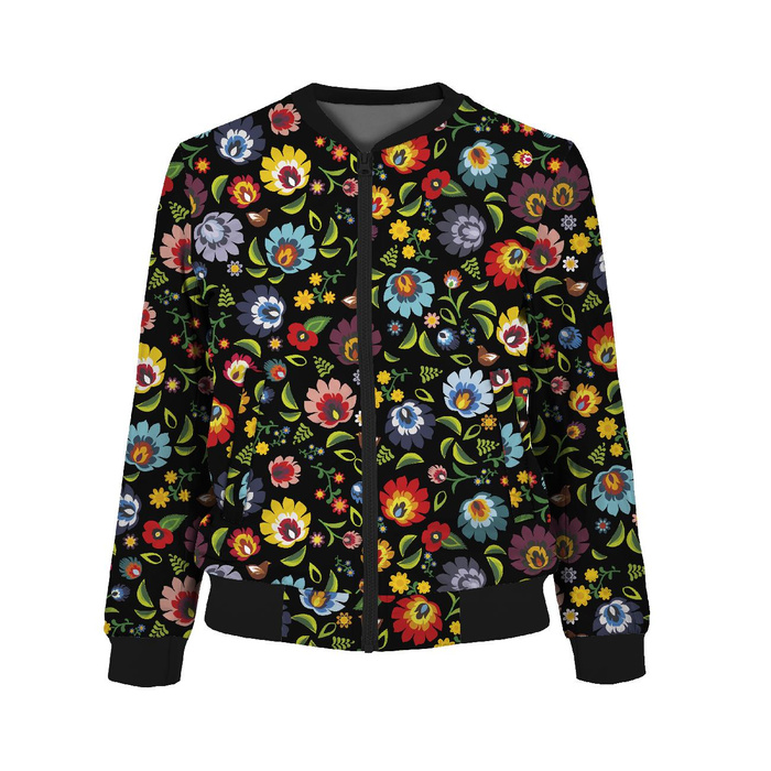 DAMEN BOMBERJACKE (KAMA) - LOWICZ FOLKLORE / schwarz - Nähset L