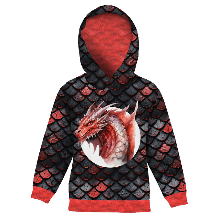 KID'S HOODIE (ALEX) - dragon red  - sewing set (98/104)