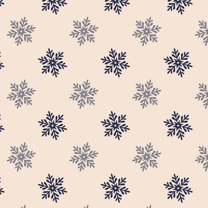 SNOWFLAKES pat. 5 (WINTER TIME) / beige - Cotton woven fabric