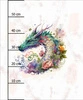 WATERCOLOR DRAGON - panel (60cm x 50cm) Cotton woven fabric