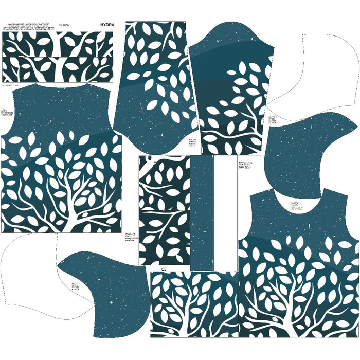 UNISEX HOODIE (HYDRA) - SMALL LEAVES pat. 4 - sewing set S