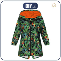 KIDS PARKA (ARIEL) - PARADISE JUNGLE / black - softshell (134/140)