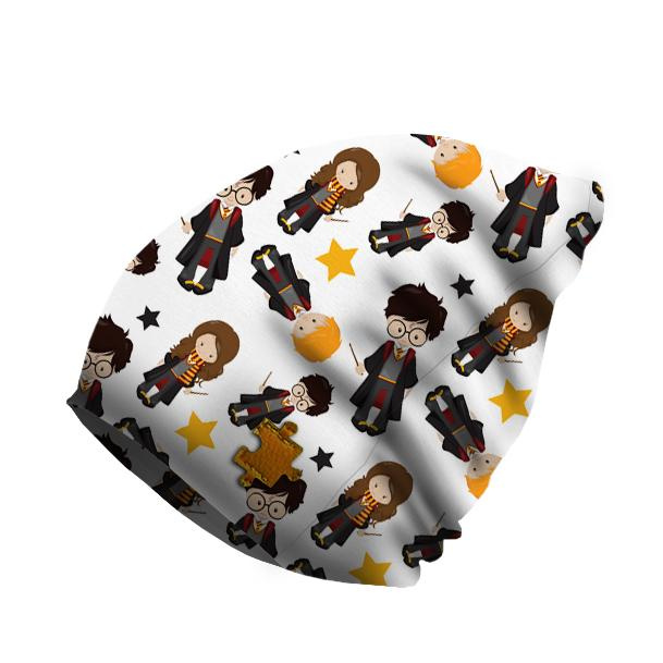 "Beanie" cap - MAGICAL FRIENDS pat. 2 (MAGIC SCHOOL) / white 57-59