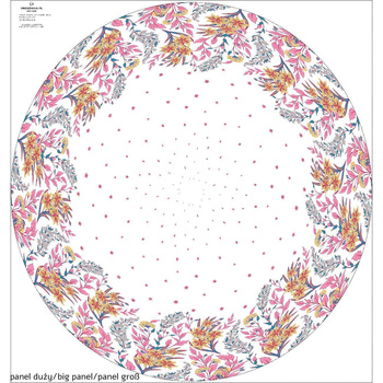 FLOWERS (pat. 7) / white -  big circle skirt panel