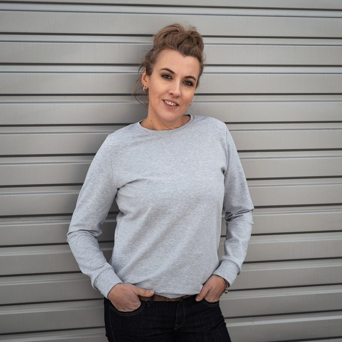 WOMEN'S SWEATSHIRT (HANA) BASIC - LIVE SIMPLY - looped knit fabric ITY S