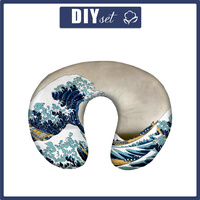 NECK PILLOW - THE GREAT WAVE OFF KANAGAWA (Hokusai Katsushika) - sewing set