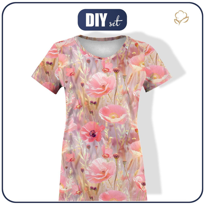 DAMEN T-SHIRT (M) - MOHNBLUMEN Ms. 3 - Nähset