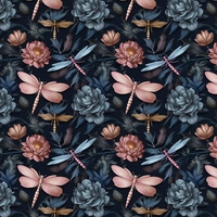 Butterfly & Flowers wz.3- Slub Weave