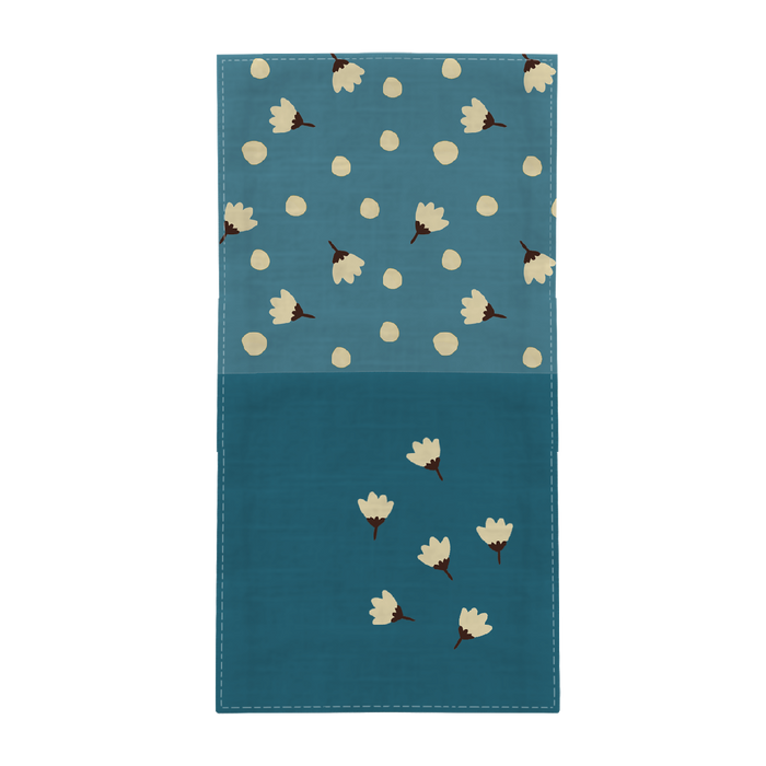 NAPKINS AND RUNNER - SMALL WHITE FLOWERS / emerald - sewing set