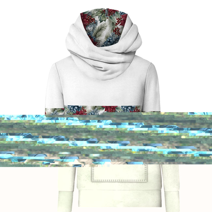 BLUZA Z KAPTUREM UNISEX (HYDRA) - WINTER FLOWERS WZ. 14 - zestaw do uszycia XXXL