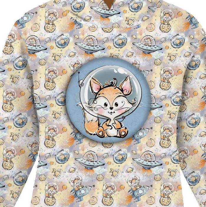 DZIECIĘCA BLUZA Z KAPTUREM "ALEX" (122/128) - SŁODZIAKI wz. 13 (SŁODZIAKI W KOSMOSIE) - dzianina pętelkowa
