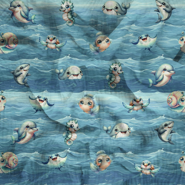 SEA ANIMALS PAT. 1 - Cotton muslin