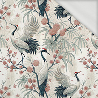 Japanese Garden wz.1 (birds) - looped knit fabric