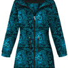 WOMEN'S PARKA (ANNA) - LACE BUTTERFLIES / blue - softshell M