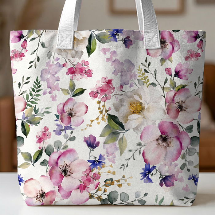 PASTEL FLOWERS WZ. 21 - Slub Weave
