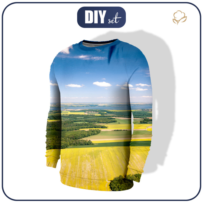 MĘSKA BLUZA - RZEPAK - elastyczna dresówka drapana XL