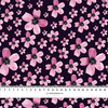 PINK FLOWERS PAT. 5 / black - looped knit fabric with elastane ITY