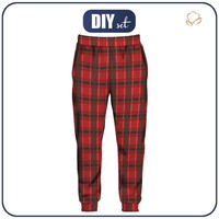 MEN'S JOGGERS (GREG) - CHECK / red - sewing set L