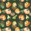 PUMPKINS AND ZUCCHINI / olive (PUMPKIN GARDEN) - single jersey 