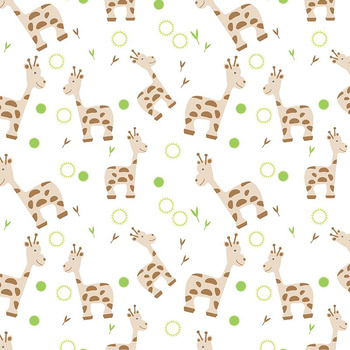 LITTLE GIRAFFES (ANIMAL GARDEN) - Waterproof woven fabric