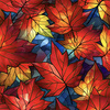 LEAVES / STAINED GLASS PAT. 1 - single jersey 