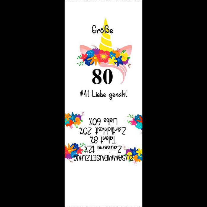 Mädchen Textillabel "EINHORN / Kranz" DE - 9 Stck Set / Größe nach Wahl