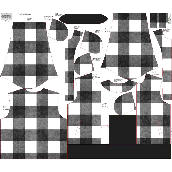 WOMEN’S BOMBER JACKET (KAMA) - BIG CHECK / black-white - sewing set XS