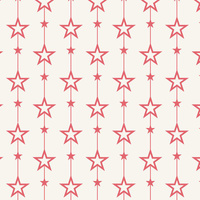 RED STARS (CHAINS) / VANILLA - Cotton woven fabric