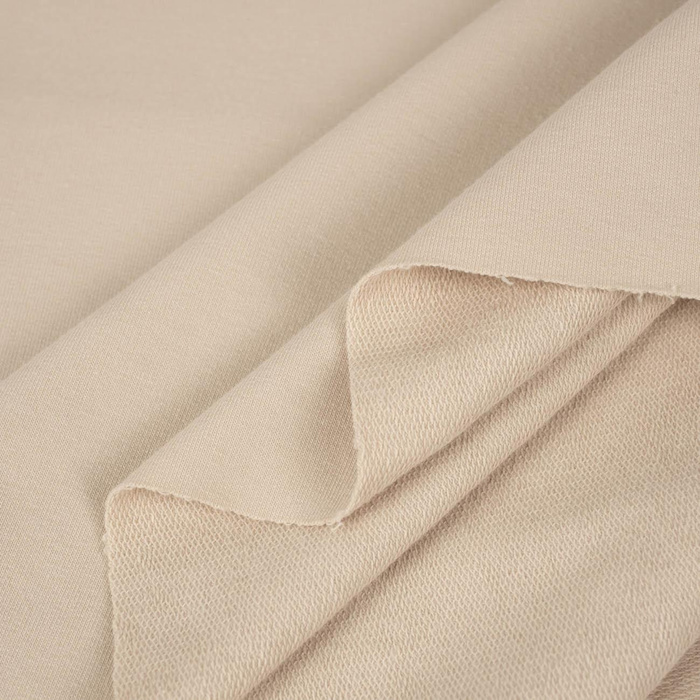 D-55 LIGHT BEIGE - looped knitwear with elastan