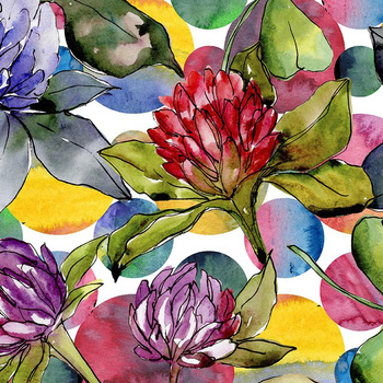 WATERCOLOR CLOVERS - single jersey with elastane TE210