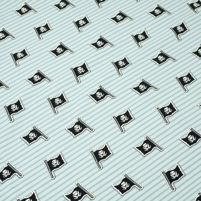 FLAGGE / Piraten - hellblau - Single Jersey TE210