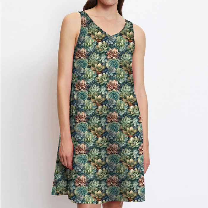 SUCCULENT PLANTS PAT. 8 - brushed knitwear with elastane ITY