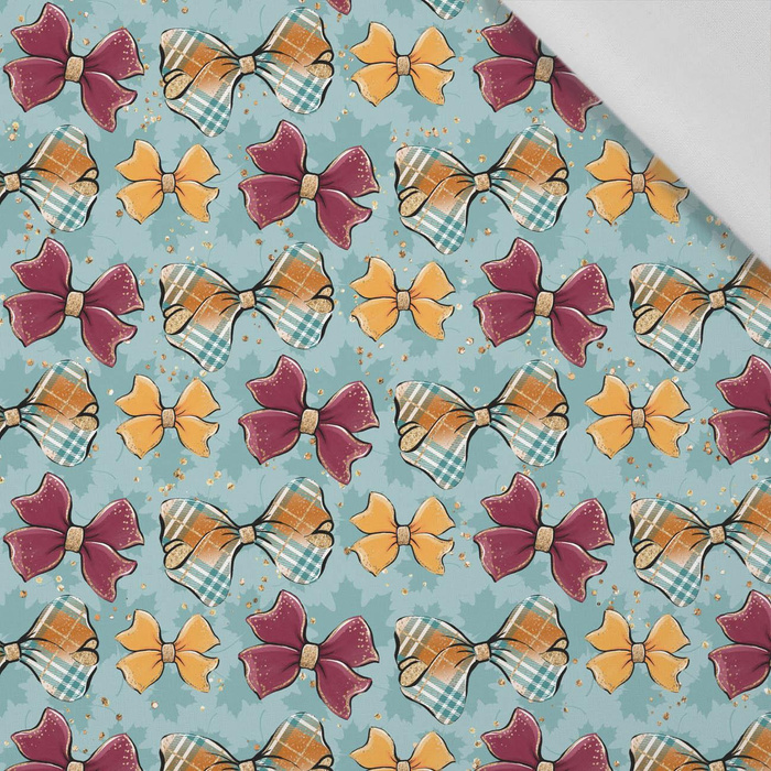 RIBBONS / light blue (GLITTER AUTUMN) - Cotton woven fabric