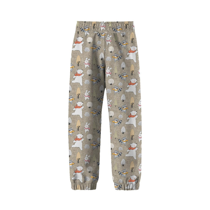 DZIECIĘCE SPODNIE Z SOFTSHELLU (YETI) - ZIMOWE PARTY WZ. 1 (ZIMOWA ZABAWA) / ACID WASH BEŻOWY (110/116)