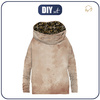 MIKINA NETOPÝR S NÁKRČNÍKEM (FURIA) - BEIGE SPECKS / listy vz.2 (gold) - Sada šití L