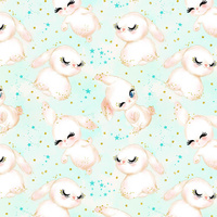 BUNNIES PAT. 5 (CUTE BUNNIES) - Cotton woven fabric