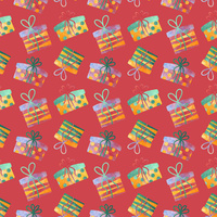COLORFUL PRESENTS (CHRISTMAS FRIENDS) - Cotton woven fabric