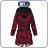 DÁMSKÁ BUNDA PARKA (ANNA) - PALMOVÉ LISTY vz. 5 / viva magenta - sada šití XXL