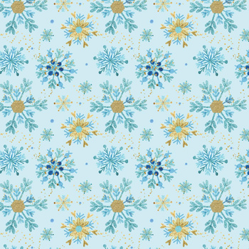 BLUE SNOWFLAKES pat. 3 - Cotton woven fabric