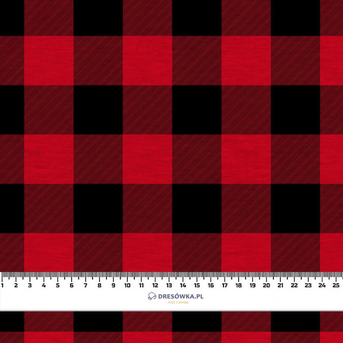 CHECK VICHY - MELANGE RED- single jersey with elastane ITY