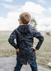 KINDERPARKA (ARIEL) - CAMOUFLAGE m. 2 / dunkelblau - Softshell (110/116)
